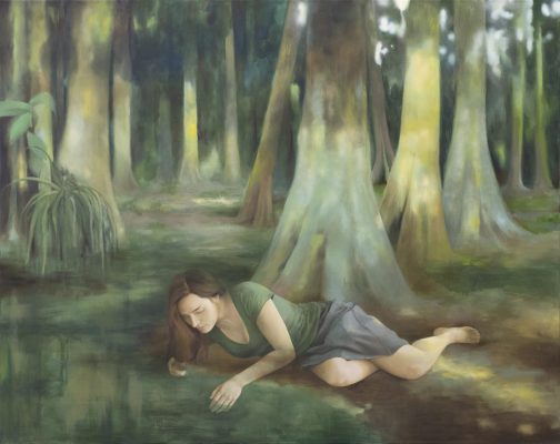 Dutoit, Isabelle, im Moorwald, Öl auf Leinwand, 2005, 190 x 240 cm