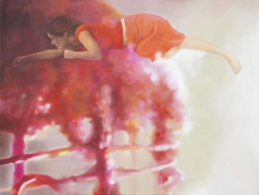 Dutoit, Isabelle, im Rot, Öl auf Leinwand, 2005, 150 x 200 cm