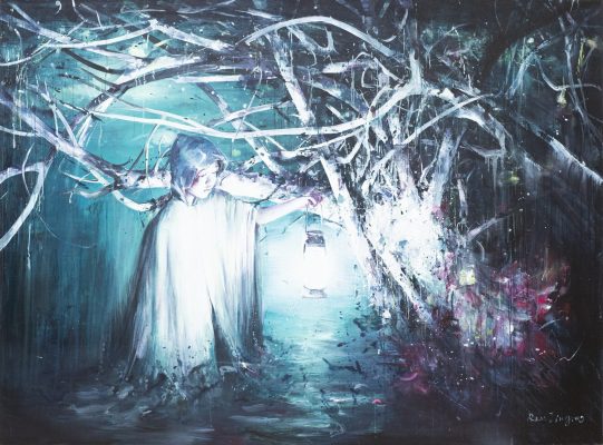 Jing Ren, Searching for Shore, Acryl auf Leinwand, 2009,150 x 200 cm