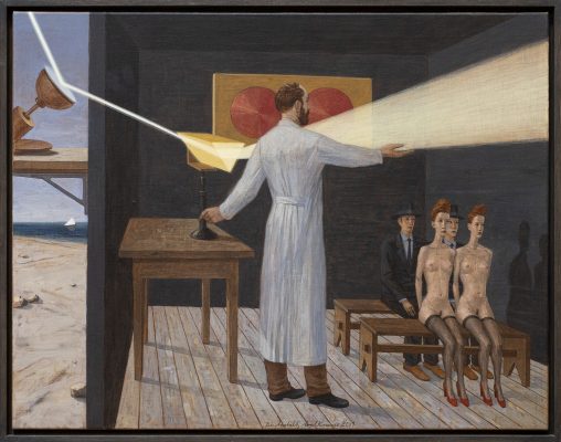 Krause, Axel, Die Anstalt, Öl auf Leinwand, 2001, 70 x 90 cm, mit Rahmen