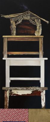 Stößel, Stefan, Skyscraper, Acryl auf Leinwand, 2005, 103 x 42 cm